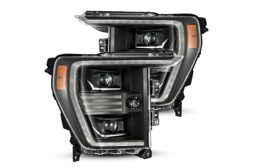 AlphaRex F-150 PRO-Series Halogen Projector Headlights - Black (2021-2023)