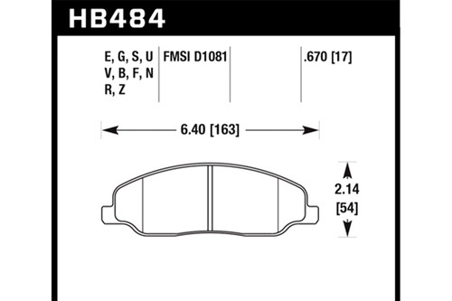 Hawk Mustang V6/GT HPS 5.0 Front Brake Pads (2005-2014)