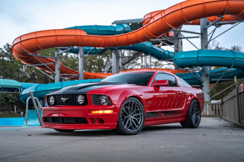 Steeda Mustang Trident Gloss Titanium Square Wheel & Tire Package - 20x10 (2005-2026)