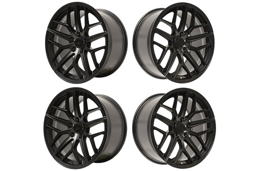 Steeda Mustang Trident Satin Black Staggered Wheel & Tire Package - 20x10/11 (2005-2026)