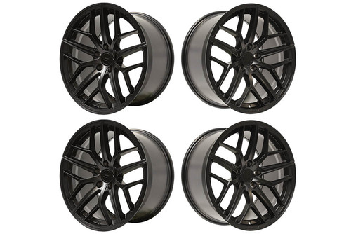 Steeda Mustang Trident Satin Black Square Wheel Package - 19x10 (2005-2026)