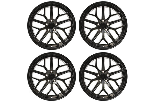 Steeda Mustang Trident Satin Black Square Wheel & Tire Package - 19x10 (2005-2026)