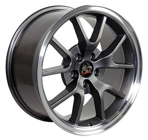 OE Wheels Mustang FR05B FR500 Style Anthracite with Machined Lip Wheel - 18x9 (1994-2004)