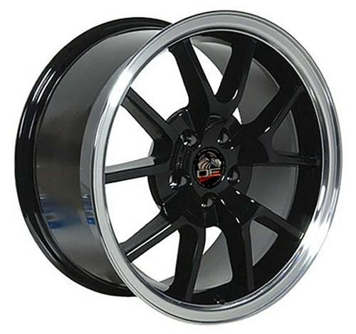 OE Wheels Mustang FR05B FR500 Style Black with Machined Lip Wheel - 18x9 (1994-2004)