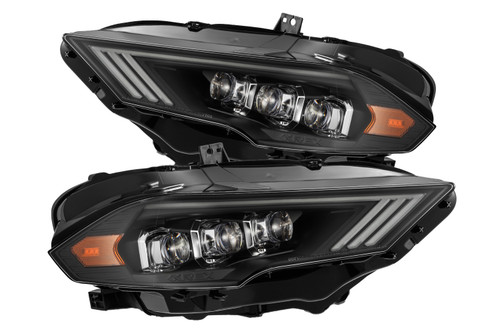 AlphaRex Mustang NOVA-Series LED Projector Headlights - Black (2018-2023)