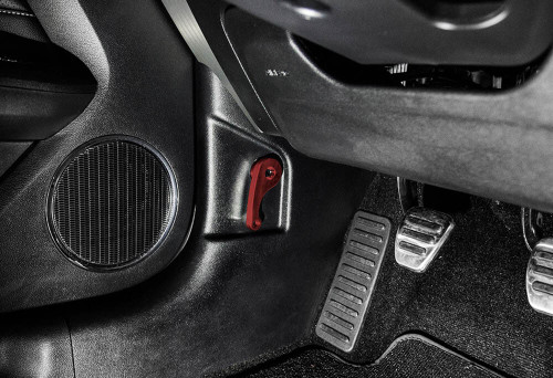 Steeda S550 Mustang Red Anodized Billet Aluminum Interior Hood Latch Release Lever All (2015-2023)