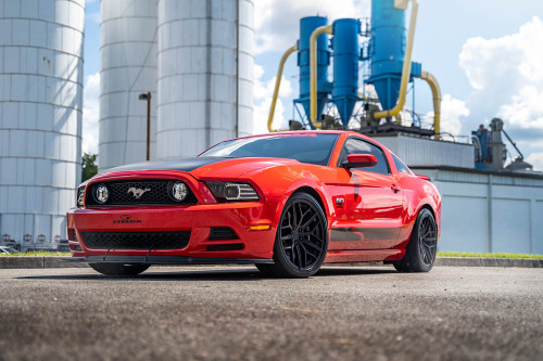 Steeda Mustang Trident Satin Black Street Staggered Wheel & Tire Package - 19x10/11 (2005-2026)