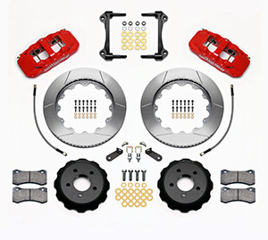 Wilwood Mustang AERO6 Front Big Brake Kit - 14" Slotted Rotors Red 6 Piston Calipers (2015-2023)