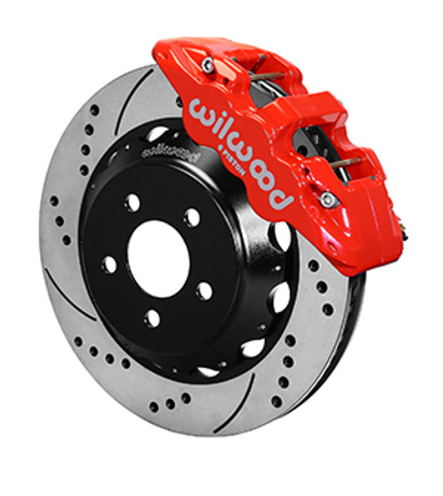 Wilwood Mustang AERO6 Street Front Big Brake Kit - 14" Slotted Rotors Red 6 Piston Calipers (2015-2023)