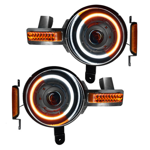 ORACLE Oculus Bi-LED Projector Headlights for 2021+ Ford Bronco - 6000K / Amber/White Switchback LED