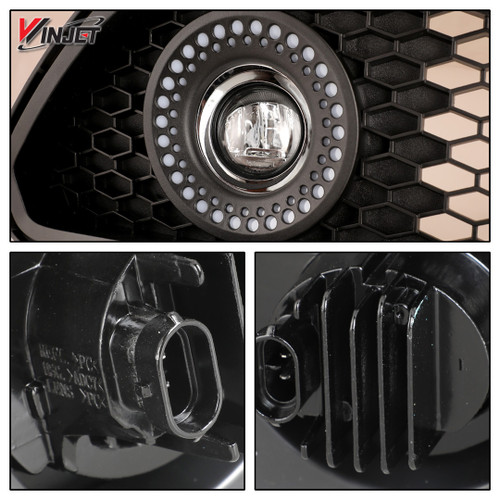Winjet Mustang DRL Halo Grille w/ Fog Lights (2015-2017)