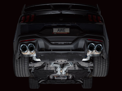 AWE Mustang Dark Horse SwitchPath Cat-Back Exhaust - Quad Chrome Silver Tips (2024-2026)