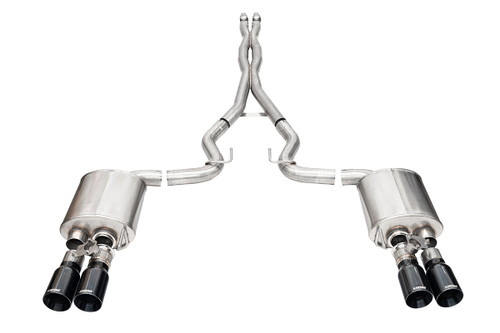 Corsa Mustang GT Coupe Xtreme Active Cat-Back Exhaust - Black Straight Tips (2024+)