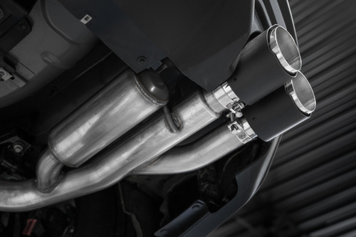 MBRP Mustang GT Armor Pro Series Carbon Fiber Quad Tip Cat-Back Exhaust - Race Version (2024-2026)