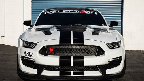 Phoenix CF Designs Mustang GT350 GT4 Style Forged Hood Vent Package - Gloss (2016-2020)