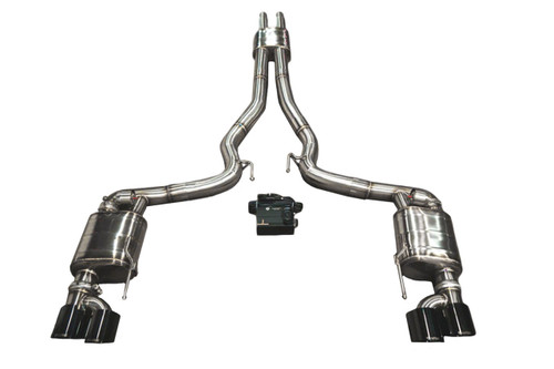 Valvetronic Designs Mustang GT Valved Sport Cat-Back Exhaust - Quad Black Tips (2024+)