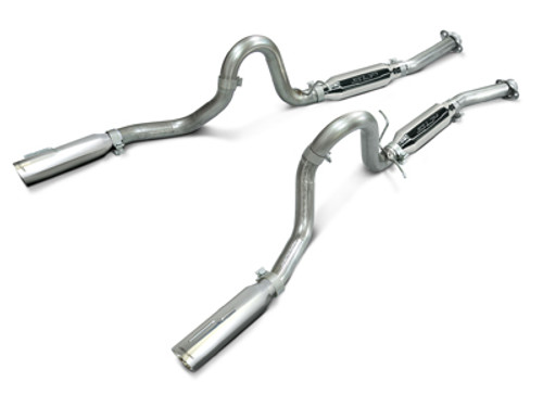 SLP Mustang GT/Mach 1 LoudMouth Cat-Back Exhaust - Polished (1999-2004)