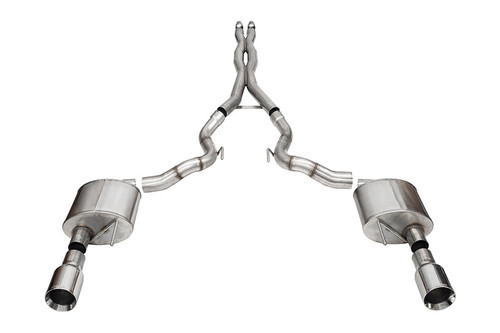 Corsa Mustang GT Convertible Xtreme Cat-Back Exhaust - Dual Straight-Cut Polished Tips (2024+)