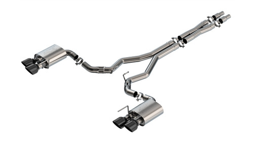 Borla Mustang Dark Horse ATAK Active Cat-Back Exhaust - Quad Black Chrome Tips (2024+)