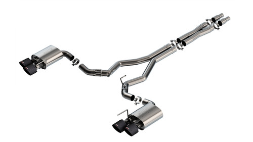 Borla Mustang Dark Horse ATAK Active Cat-Back Exhaust - Quad Black Center Carbon Fiber Tips (2024+)