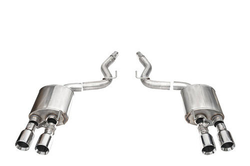 Corsa Mustang Dark Horse Sport Active Axle-Back Exhaust - Quad Straight-Cut Polished Tips (2024+)