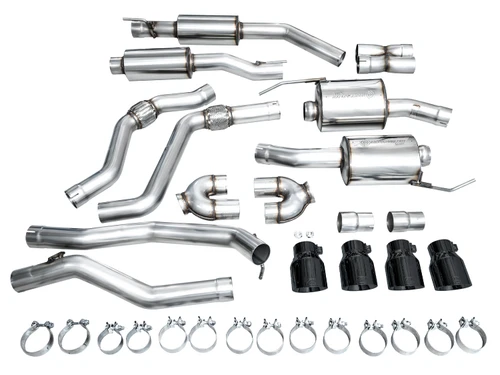 AWE Explorer ST Touring Edition 3" Cat-Back Exhaust - Quad Diamond Black Tips (2020-2026)