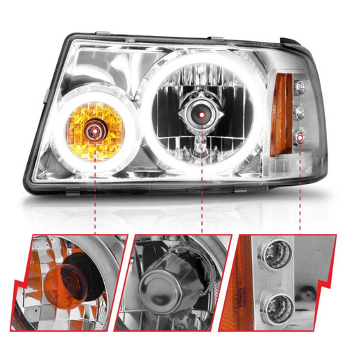 Anzo Ranger Projector Headlights w/ Halo Chrome (CCFL) 1 pc (2001-2011)