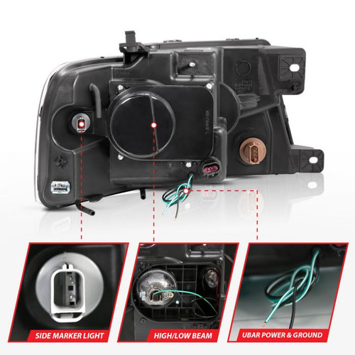 Anzo F-150 Projector Headlights w/ U-Bar Chrome (2004-2008)