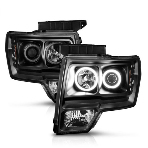 Anzo F-150 Projector Headlights w/ Halo Black (CCFL) (2009-2014)