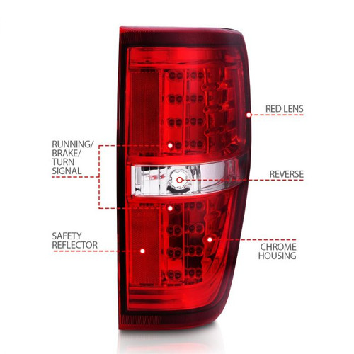 Anzo F-150 LED Taillights Red/Clear (2009-2014)