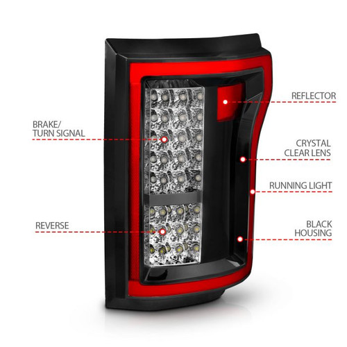 Anzo F-150 LED Taillights Red/Clear (2015-2016)
