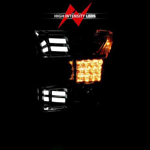 Anzo F-150 Proj Headlights w/ Plank Style Design Chrome w/ Amber Sequential Turn Signal (2015-2017)