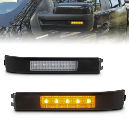 Anzo 861115 F-150 LED Mirror Lights Clear w/ Amber LED (09-14)