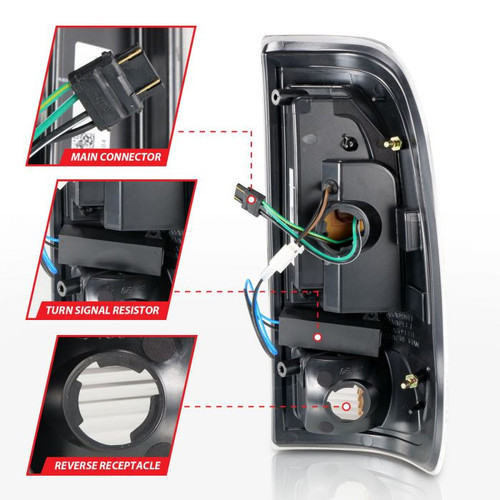 Anzo F-150 LED Tail Lights w/ Light Bar Black Housing Clear Lens (1997-2003)