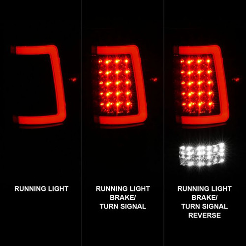 Anzo F-150 LED Tail Lights w/ Light Bar Black Housing Clear Lens (2004-2006)