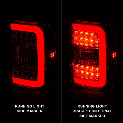 Anzo Ranger LED Tail Lights w/ Light Bar Chrome Housing Red/Clear Lens (2001-2011)