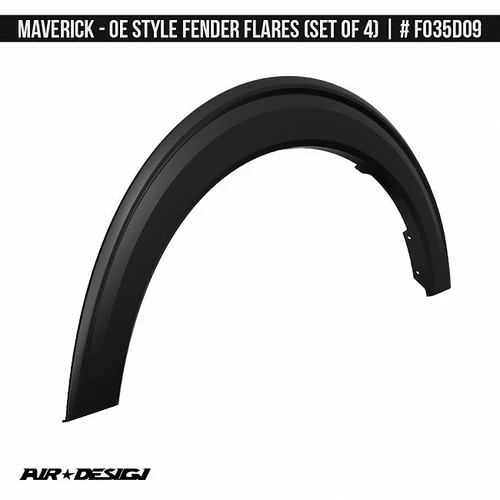 AirDesign Maverick Fender Flare Set - Satin Black (2022-2026)
