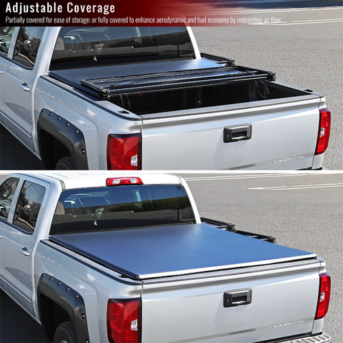 Spec-D Tuning F-150 Soft Tri Fold Bed Cover - 6.5ft Bed (2015-2019)