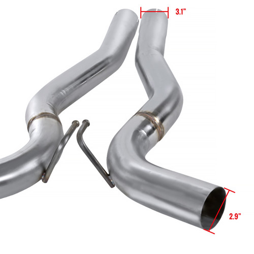 Spec-D Tuning Mustang EcoBoost 3" Dual Cat-Back Exhaust System - Burnt Tips (2015-2017)