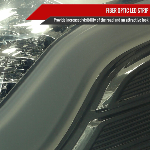 Spec-D Tuning Focus Hatchback LED Tail Lights - Chrome Housing, Smoked Lens (2012-2014)