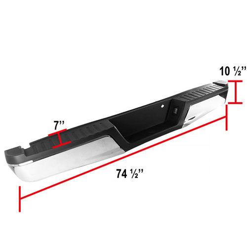 Spec-D Tuning F-150 Sainless Steel Rear Bumper w/ Liscense Lamps - Chrome (2015-2017)
