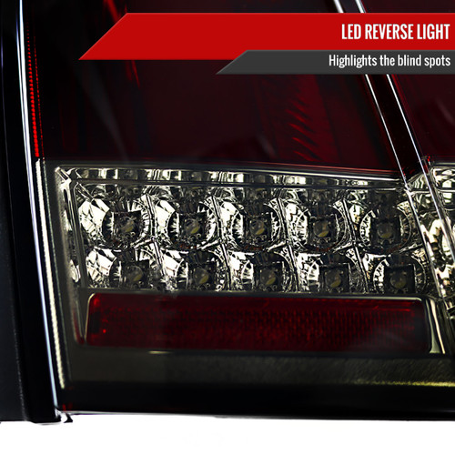 Spec-D Tuning Mustang Sequential LED Tail Lights - Chrome Housing, Smoked Red Lens (1999-2004)