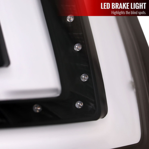Spec-D Tuning Fiesta LED Bar Tail Lights - Matte Black Housing, Clear Lens (2014-2019)