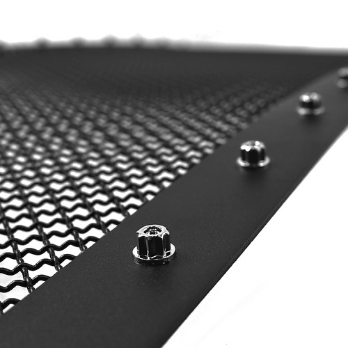 Spec-D Tuning F-250 Rivet Style Stainless Steel Mesh Front Grille Insert - Black (2011-2015)