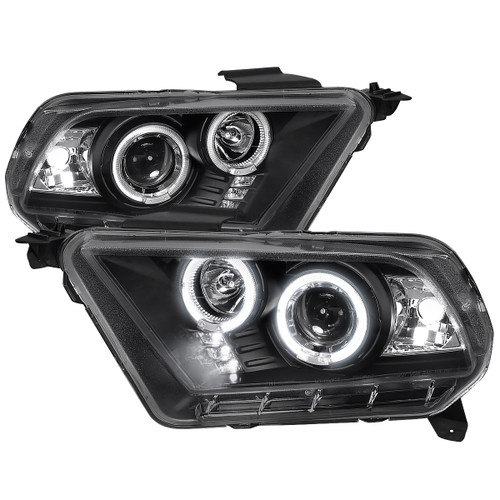Spec-D Tuning LHP-MST10JM-TM Mustang  Dual Halo Projector Headlights - Matte Black Housing, Clear Lens (2010-2014)