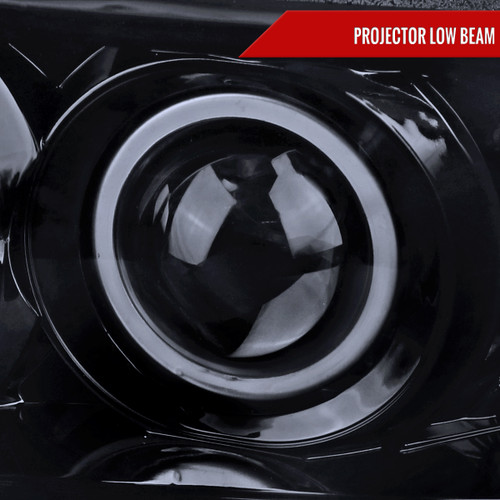 Spec-D Tuning Ranger Projector Headlights w/ LED Light Strip & Turn Signals - Gloss Black Housing, Smoked Lens (2001-2011)