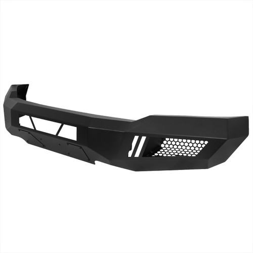 Spec-D Tuning BBF-F15018BK-A-WB F-150 Heavy Duty Steel Front Bumper w/ LED Light Ports - Textured Black (2018-2020)