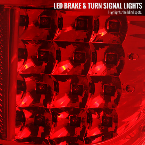 Spec-D Tuning F-150 LED Tail Lights - Chrome Housing, Red Lens (2009-2014)