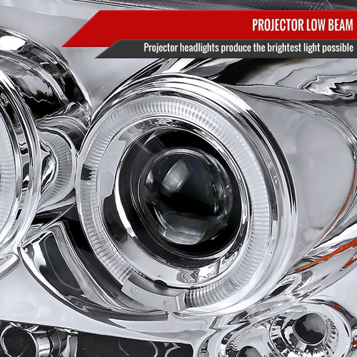 Spec-D Tuning F-150 Dual Halo Projector Headlights - Chrome Housing, Clear Lens (2004-2008)