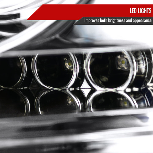 Spec-D Tuning F-150 Dual Halo Projector Headlights - Chrome Housing, Clear Lens (2004-2008)